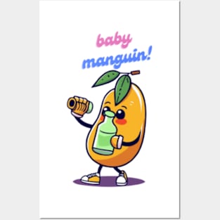 baby manguin, baby bottle, tender sticker Posters and Art